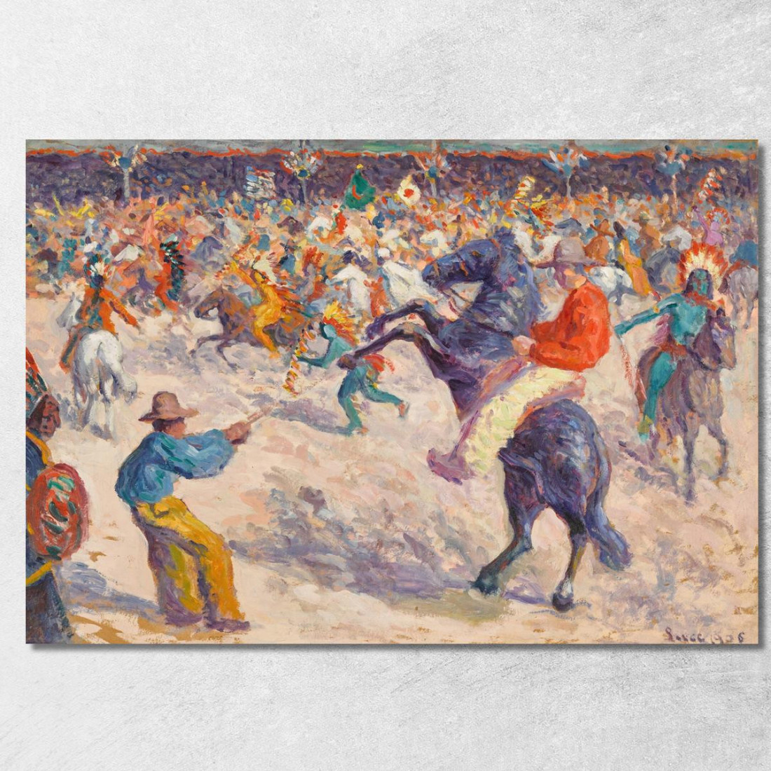 Buffalo Bill Il Lazo Maximilien Luce mlc13 quadro stampato su tela