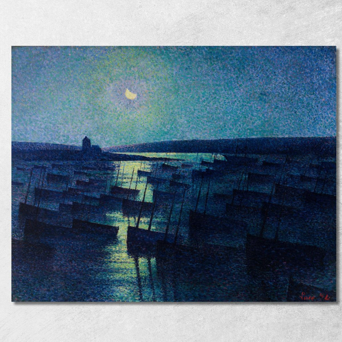 Camaret Chiaro Di Luna E Barche Da Pesca Maximilien Luce mlc14 quadro stampato su tela