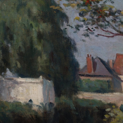 Scena Di Campagna Con Tre Case E Alberi Maximilien Luce mlc15 quadro stampato su tela