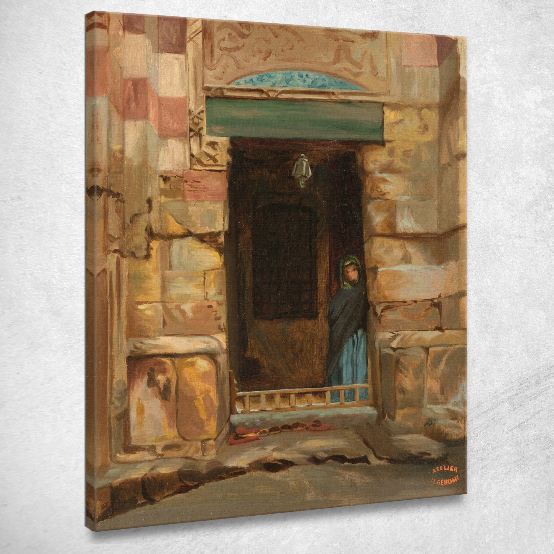 Donna Araba In Una Porta Jean-Léon Gérôme jlg14 quadro stampato su tela
