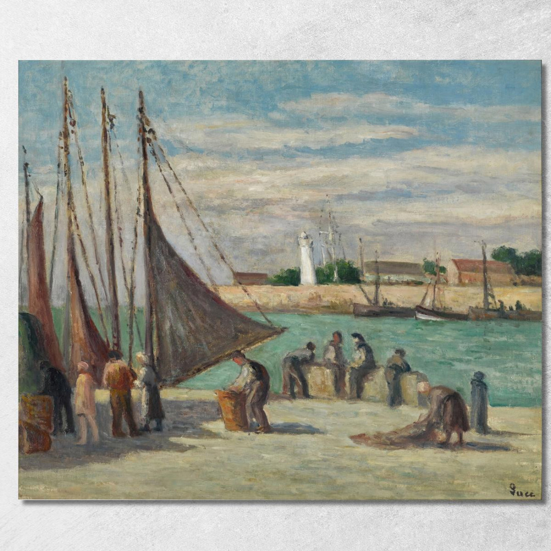 Honfleur Sul Molo Maximilien Luce mlc26 quadro stampato su tela