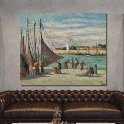 Honfleur Sul Molo Maximilien Luce mlc26 quadro stampato su tela