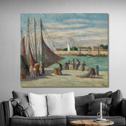 Honfleur Sul Molo Maximilien Luce mlc26 quadro stampato su tela