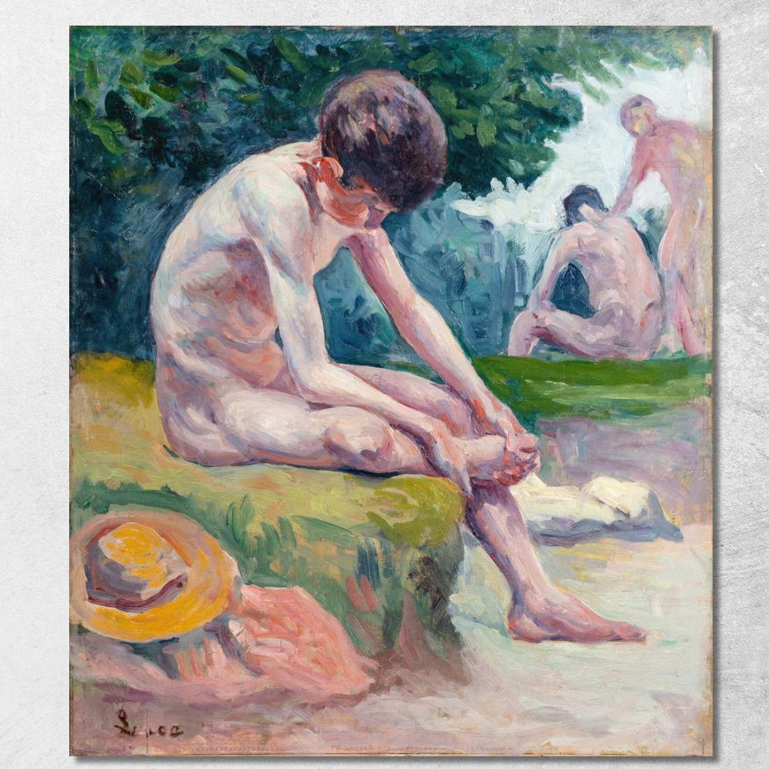 Giovani Bagnanti Maximilien Luce mlc27 quadro stampato su tela