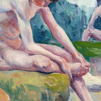 Giovani Bagnanti Maximilien Luce mlc27 quadro stampato su tela