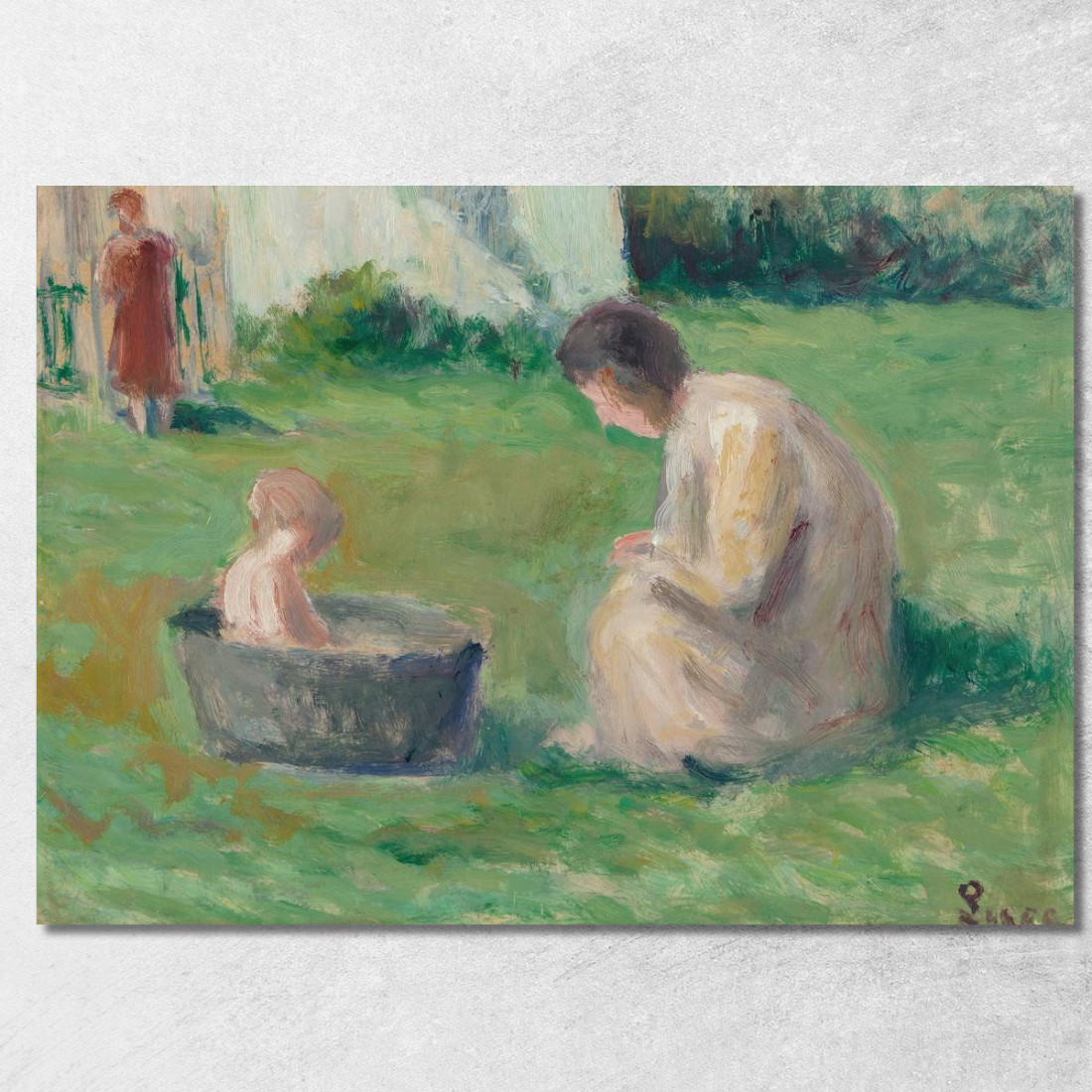 Il Bagnetto Del Bambino Maximilien Luce mlc38 quadro stampato su tela