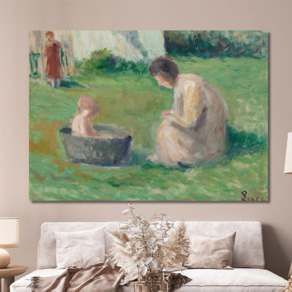 Il Bagnetto Del Bambino Maximilien Luce mlc38 quadro stampato su tela