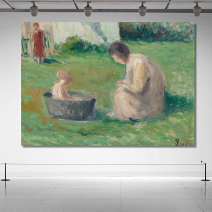 Il Bagnetto Del Bambino Maximilien Luce mlc38 quadro stampato su tela