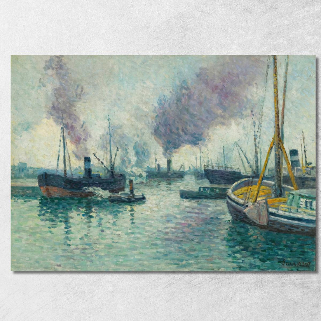 Il Porto Di Rotterdam Maximilien Luce mlc45 quadro stampato su tela