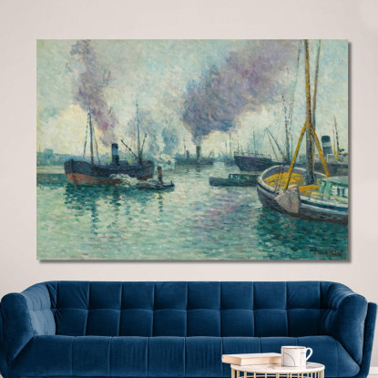 Il Porto Di Rotterdam Maximilien Luce mlc45 quadro stampato su tela