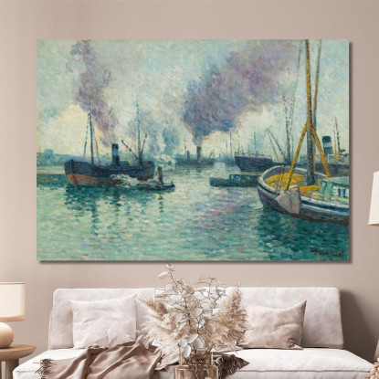 Il Porto Di Rotterdam Maximilien Luce mlc45 quadro stampato su tela