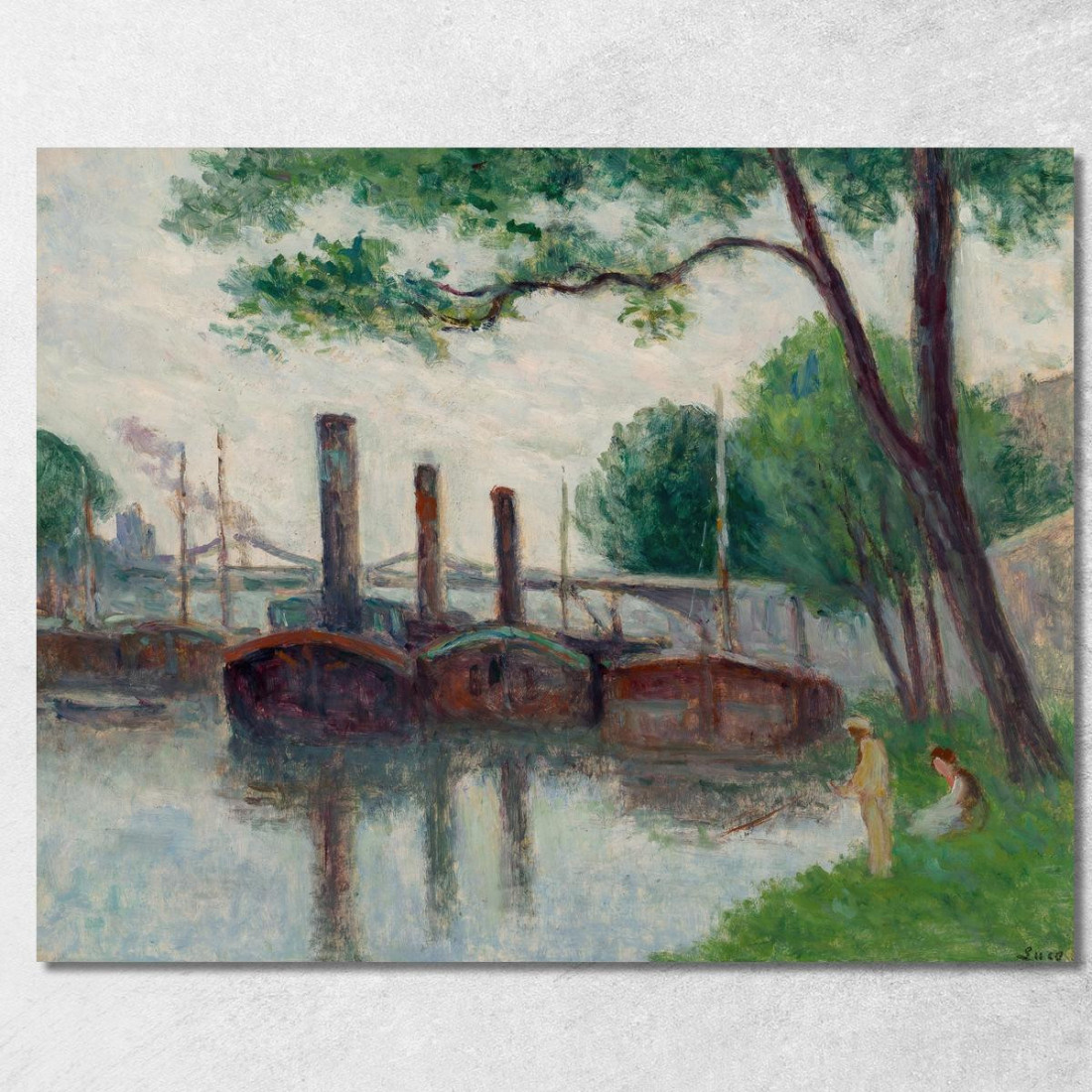 Le Rive Della Senna Vicino A La Roche-Guyon Maximilien Luce mlc57 quadro stampato su tela