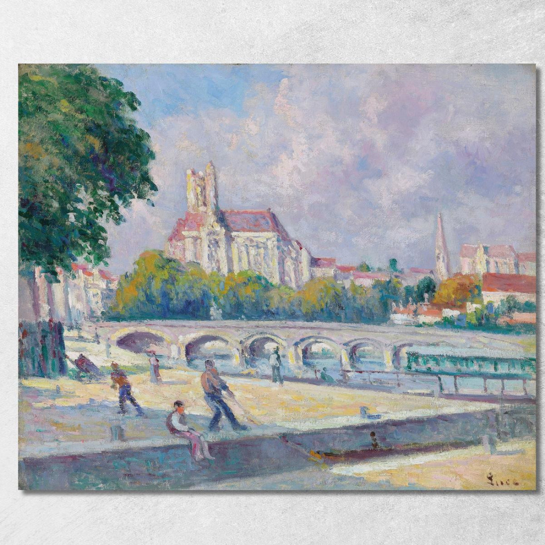I Moli E La Cattedrale Di Auxerre Maximilien Luce mlc60 quadro stampato su tela