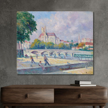 I Moli E La Cattedrale Di Auxerre Maximilien Luce mlc60 quadro stampato su tela