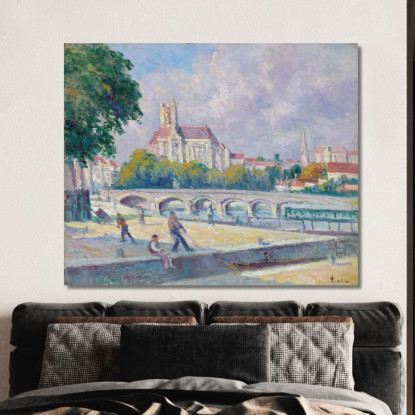 I Moli E La Cattedrale Di Auxerre Maximilien Luce mlc60 quadro stampato su tela