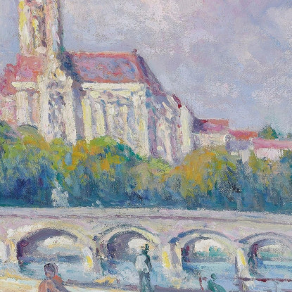 I Moli E La Cattedrale Di Auxerre Maximilien Luce mlc60 quadro stampato su tela