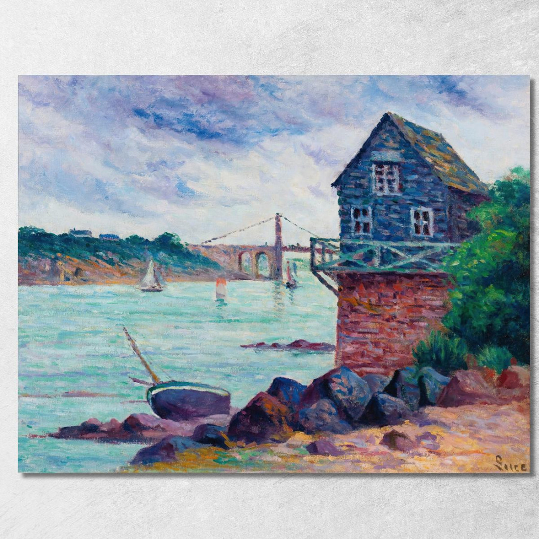 Lézardrieux Il Ponte Sospeso Maximilien Luce mlc67 quadro stampato su tela
