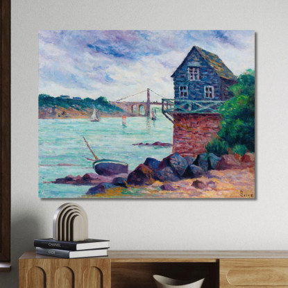 Lézardrieux Il Ponte Sospeso Maximilien Luce mlc67 quadro stampato su tela