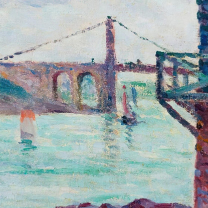 Lézardrieux Il Ponte Sospeso Maximilien Luce mlc67 quadro stampato su tela