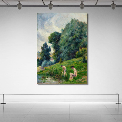 Moulineaux I Bagnanti Maximilien Luce mlc71 quadro stampato su tela