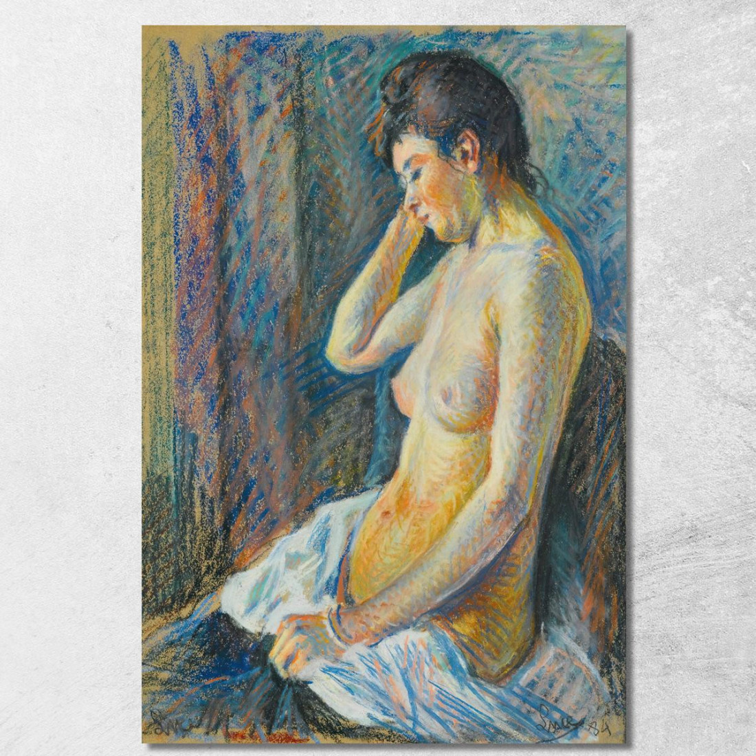 Nudo Seduto Maximilien Luce mlc75 quadro stampato su tela