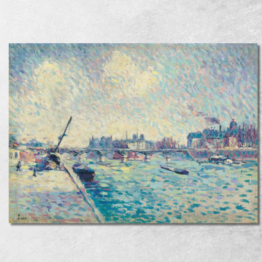 Parigi La Senna Notre-Dame In Lontananza Maximilien Luce mlc76 quadro stampato su tela