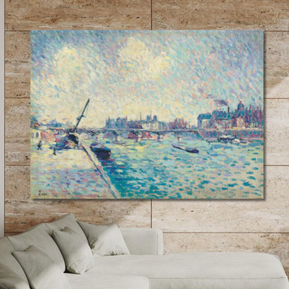 Parigi La Senna Notre-Dame In Lontananza Maximilien Luce mlc76 quadro stampato su tela
