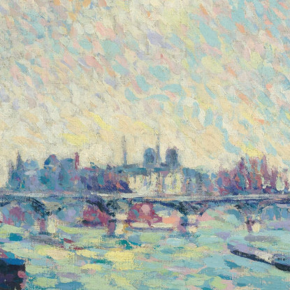 Parigi La Senna Notre-Dame In Lontananza Maximilien Luce mlc76 quadro stampato su tela