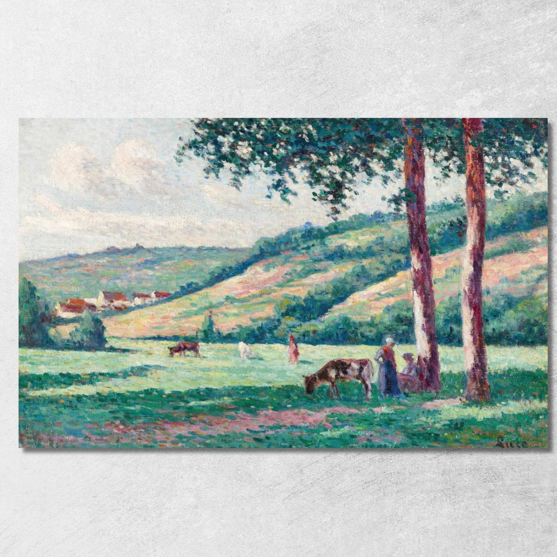 Paesaggio Con Pastorelle E Mandriani Maximilien Luce mlc80 quadro stampato su tela