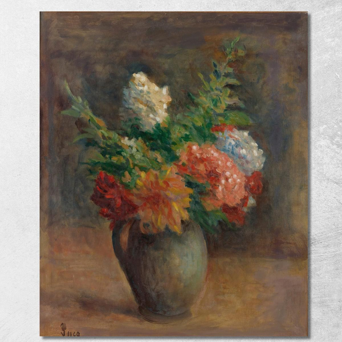 Peonie Gerani E Lillà Bianchi Maximilien Luce mlc89 quadro stampato su tela