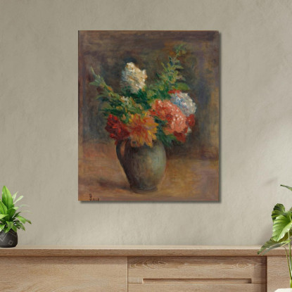 Peonie Gerani E Lillà Bianchi Maximilien Luce mlc89 quadro stampato su tela