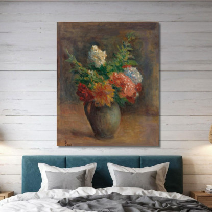 Peonie Gerani E Lillà Bianchi Maximilien Luce mlc89 quadro stampato su tela