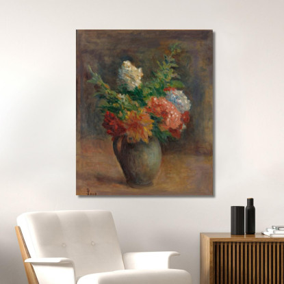 Peonie Gerani E Lillà Bianchi Maximilien Luce mlc89 quadro stampato su tela
