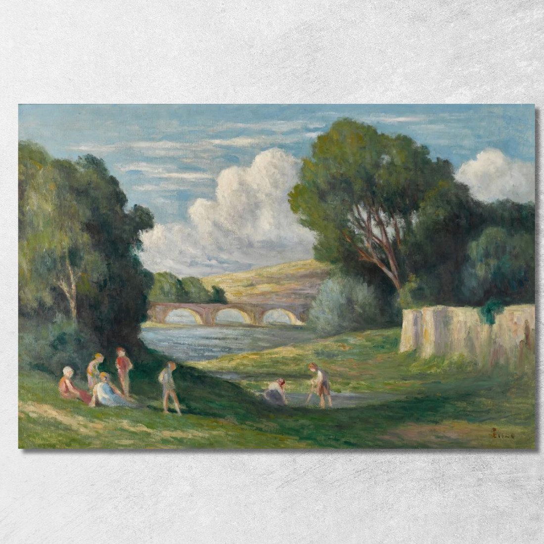 Rolleboise Bagnanti Vicino Al Braccio Della Senna Maximilien Luce mlc97 quadro stampato su tela