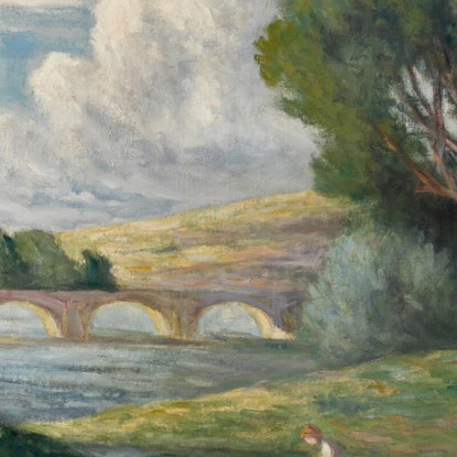 Rolleboise Bagnanti Vicino Al Braccio Della Senna Maximilien Luce mlc97 quadro stampato su tela