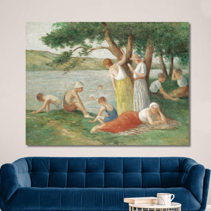 Rolleboise Il Bagno Maximilien Luce mlc98 quadro stampato su tela
