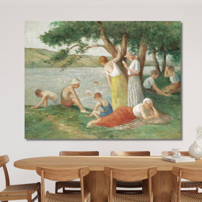 Rolleboise Il Bagno Maximilien Luce mlc98 quadro stampato su tela