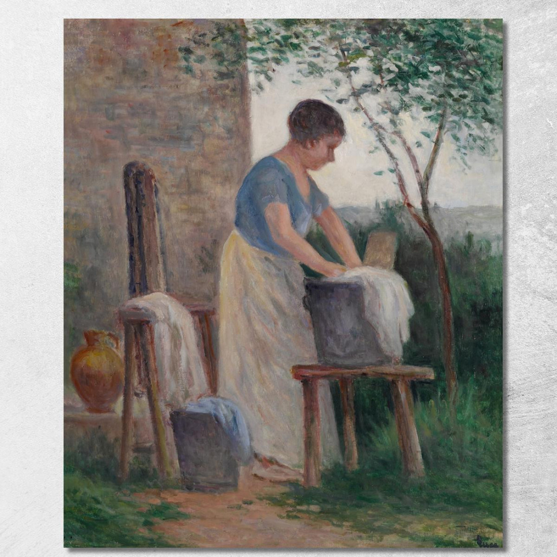 Rolleboise Il Bucato Nel Giardino Maximilien Luce mlc99 quadro stampato su tela