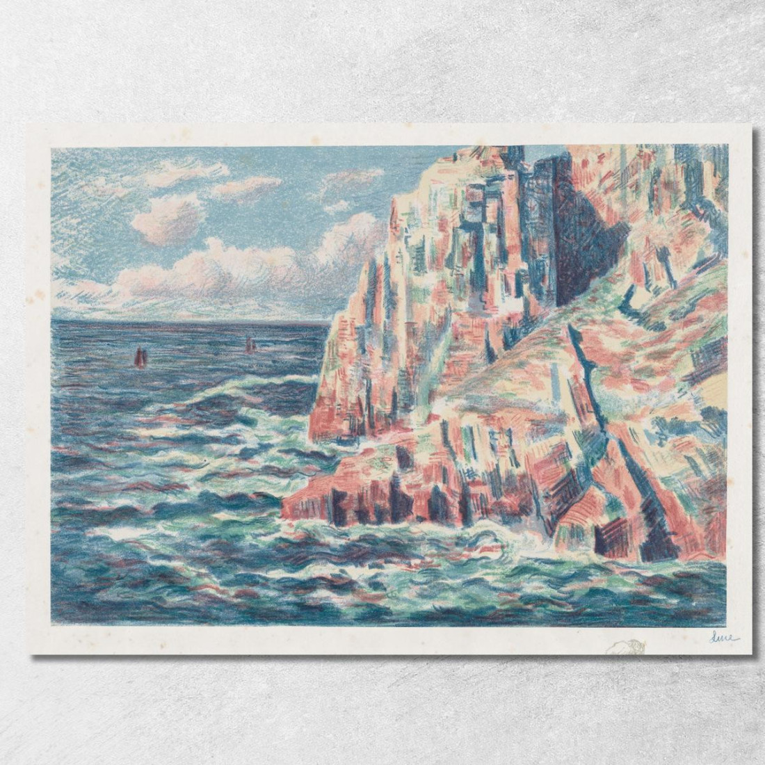 Il Mare A Camaret Le Rocce Rosse Maximilien Luce mlc111 quadro stampato su tela