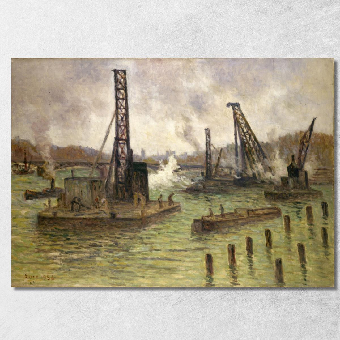 Lavori Sulla Senna Al Ponte Dei Saints-Pères Maximilien Luce mlc112 quadro stampato su tela