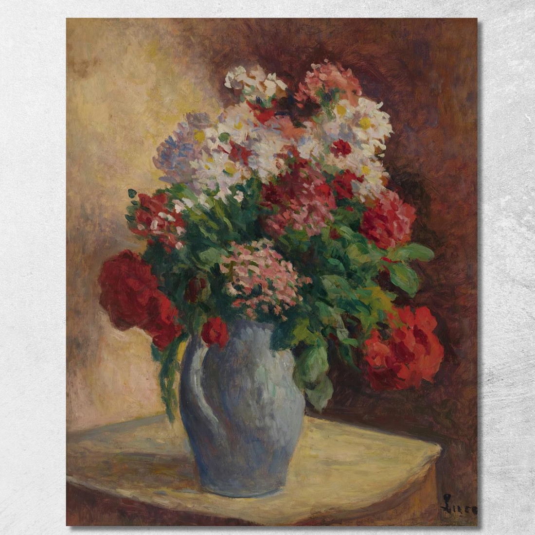 Vaso Di Violacciocche Maximilien Luce mlc113 quadro stampato su tela