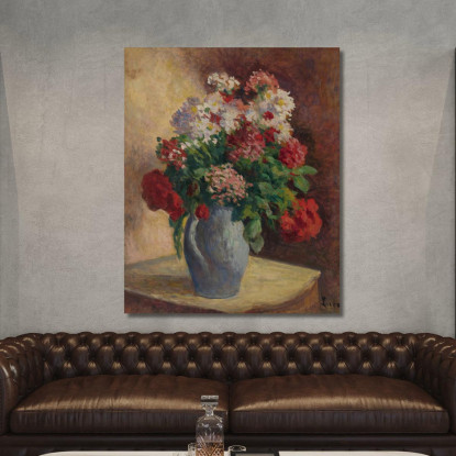 Vaso Di Violacciocche Maximilien Luce mlc113 quadro stampato su tela