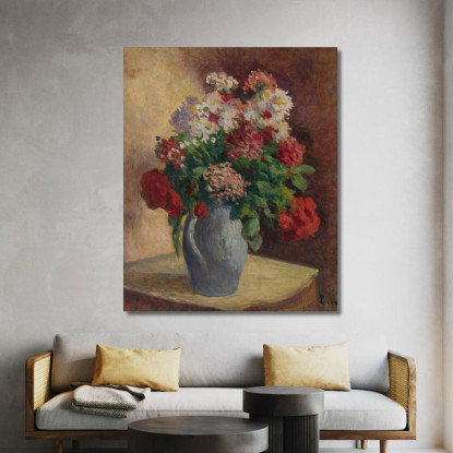 Vaso Di Violacciocche Maximilien Luce mlc113 quadro stampato su tela