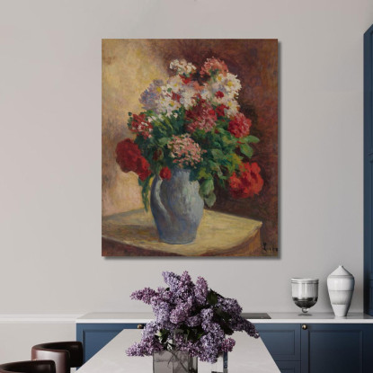 Vaso Di Violacciocche Maximilien Luce mlc113 quadro stampato su tela