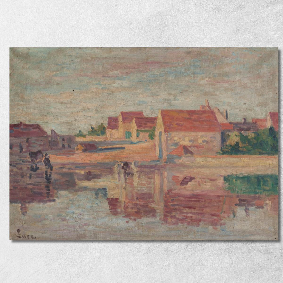 Villaggio Sul Bordo Di Un Fiume Maximilien Luce mlc115 quadro stampato su tela