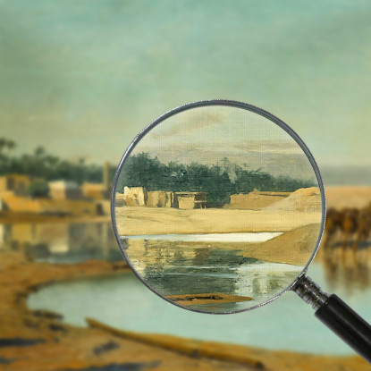 Cammelli Che Si Abbeverano Nel Deserto Jean-Léon Gérôme jlg32 quadro stampato su tela