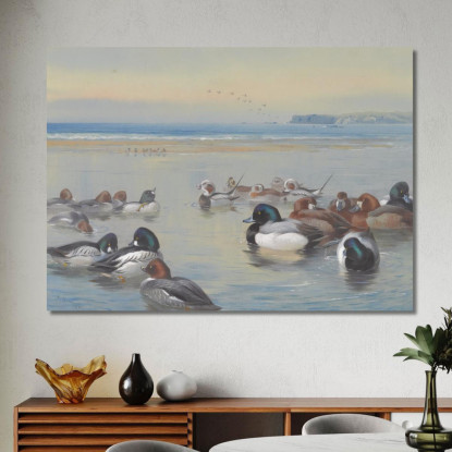 Anatre Lungo La Riva Archibald Thorburn ath43 quadro stampato su tela