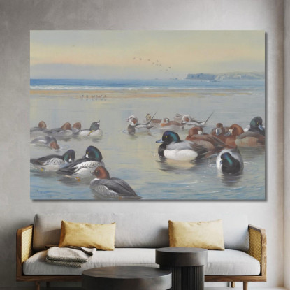 Anatre Lungo La Riva Archibald Thorburn ath43 quadro stampato su tela