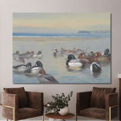 Anatre Lungo La Riva Archibald Thorburn ath43 quadro stampato su tela