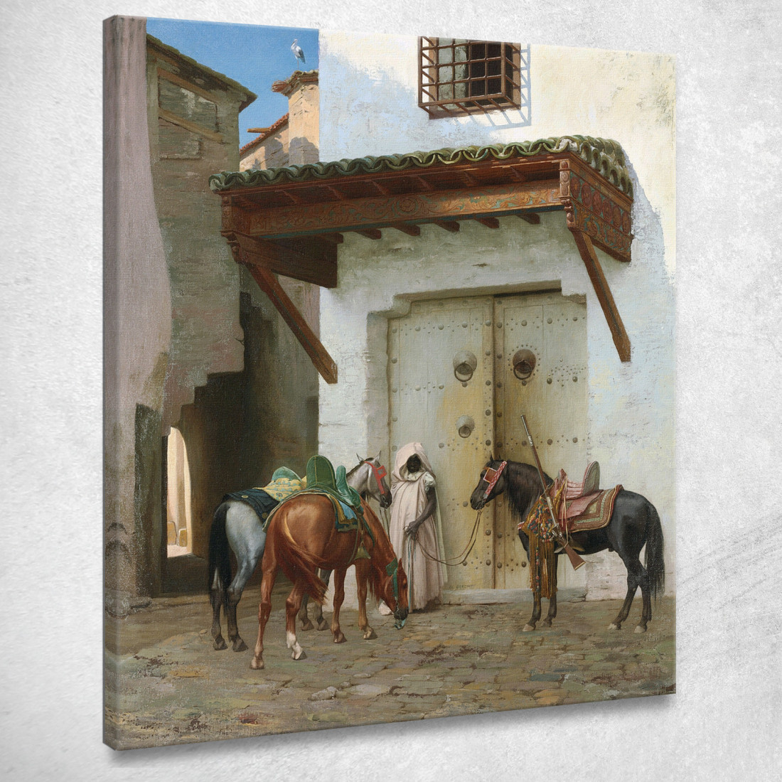 Cavalli Tenuti Da Uno Schiavo La Halte Jean-Léon Gérôme jlg37 quadro stampato su tela